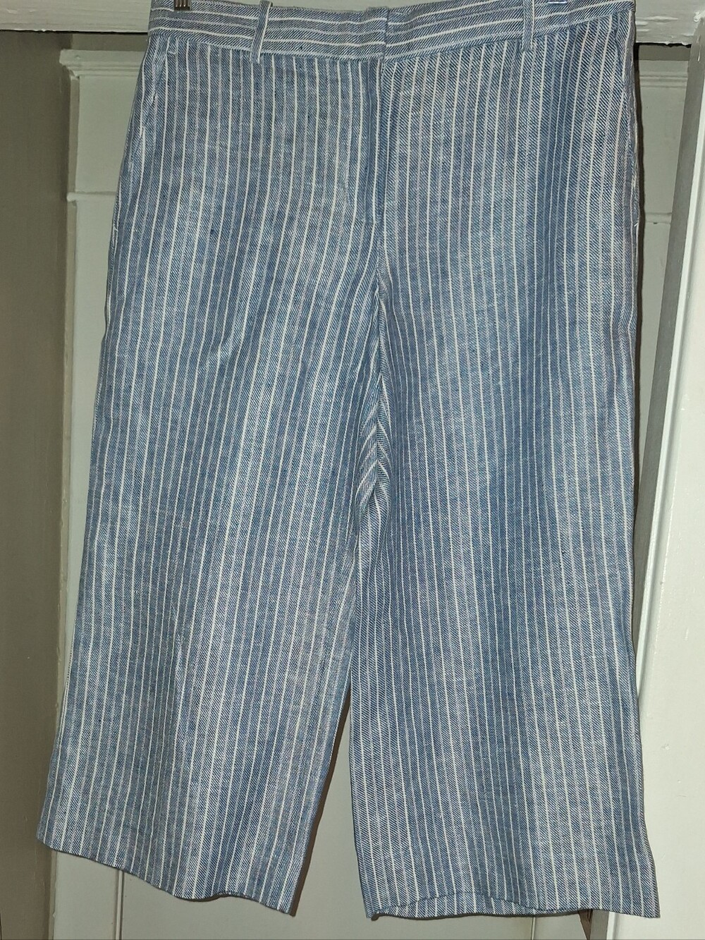 J. Crew Blue and White Striped Capris - Picture 1 of 6
